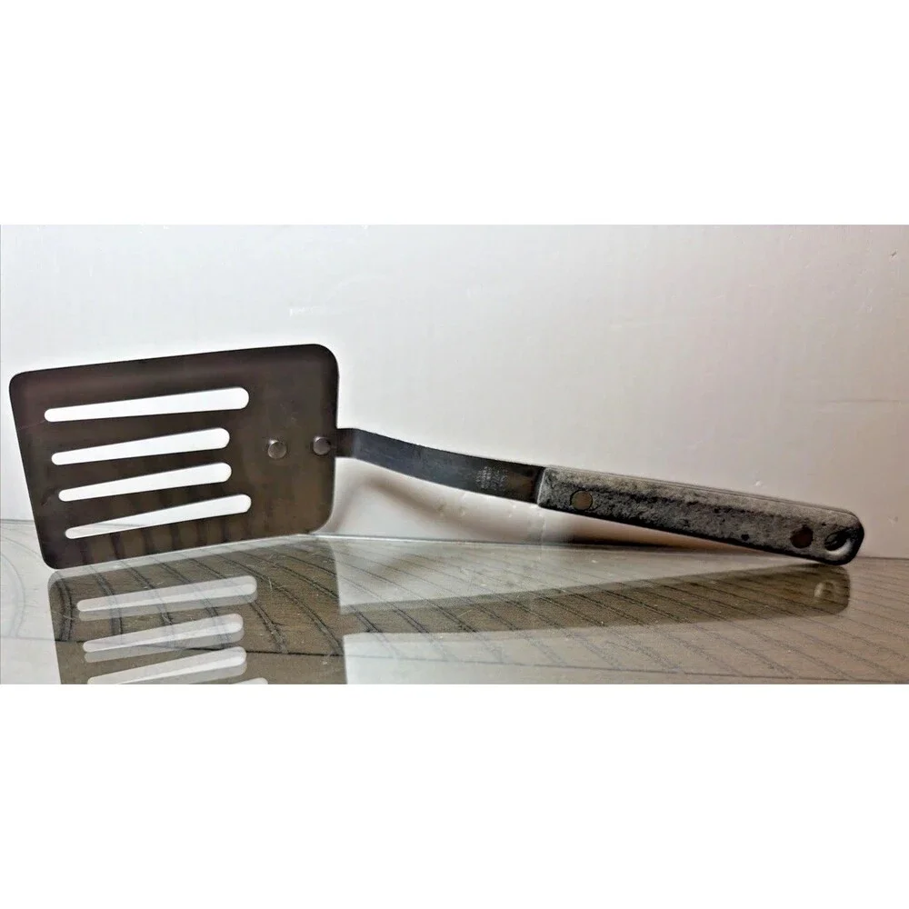 Vintage EKCO Flint Vanadium SHORT Slotted Spatula 10.5